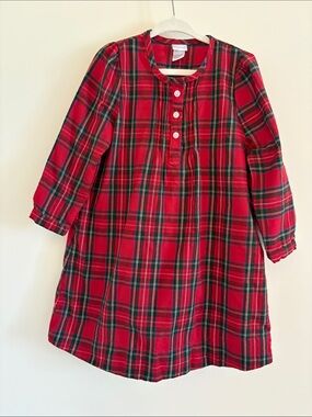 Edgehill Collection Red Plaid Nightgown with Green Accents